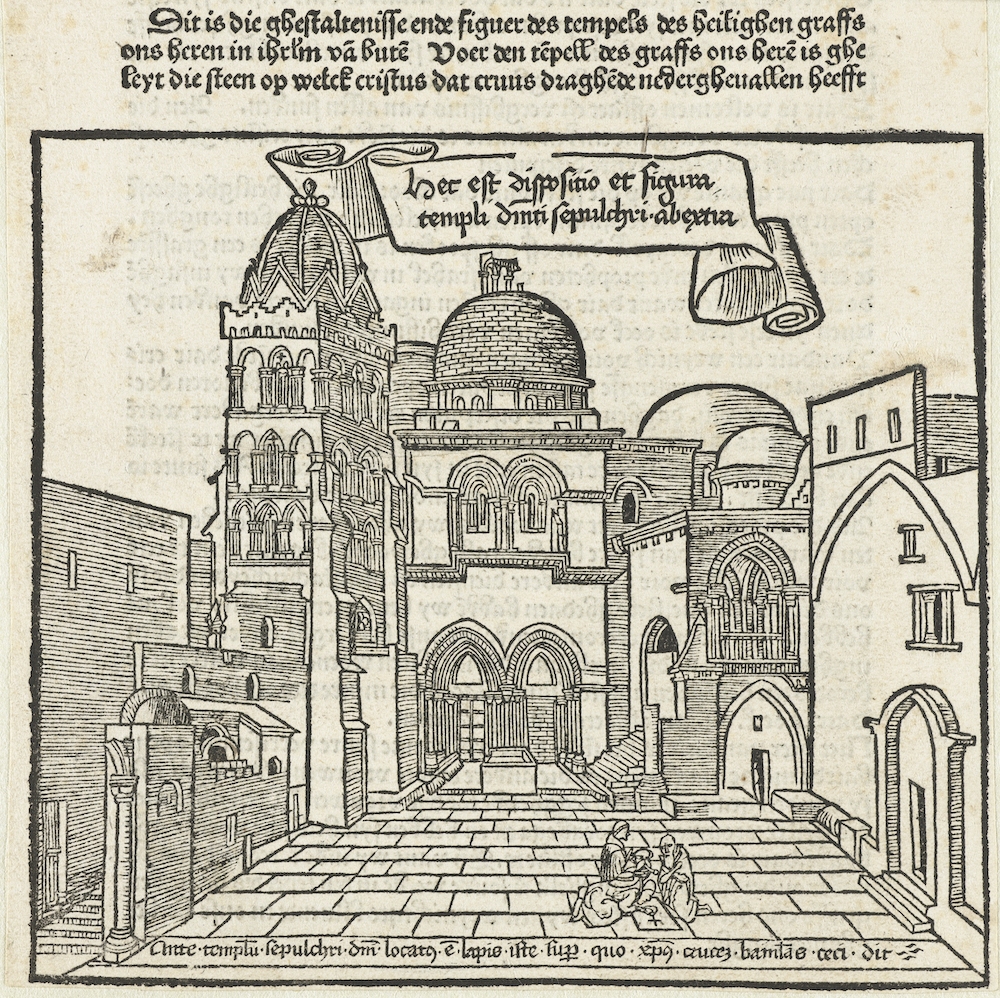 Entrance Court of the Church of the Holy Sepulchre, in: Bernhard von Breydenbach, Peregrinatio in terram sanctam (Mainz 1488)