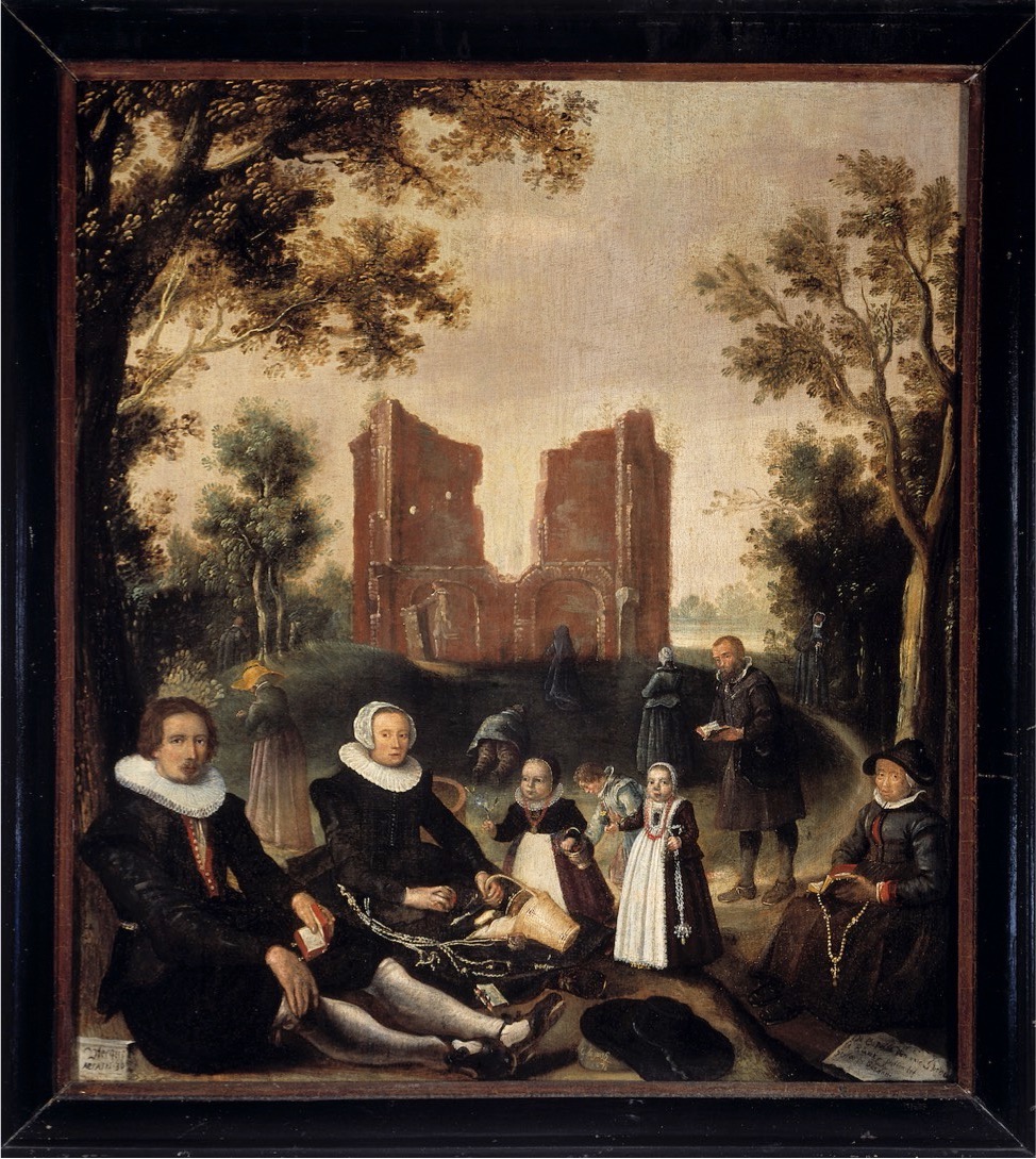 Portrait of a Family at the Ruins of Onze Lieve Vrouw ter Nood met de Runxputte